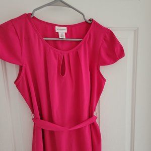 Motherhood Maternity Pink Blouse with Ribbon Tie Belt
